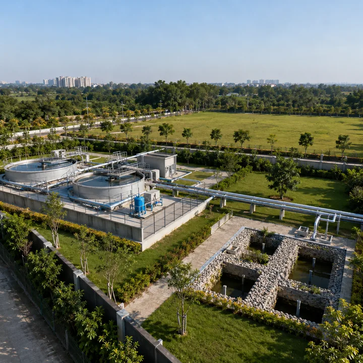 Brigade Innovation Gardens water infrastructure - Sequencing Batch Reactor STP and rainwater harvesting